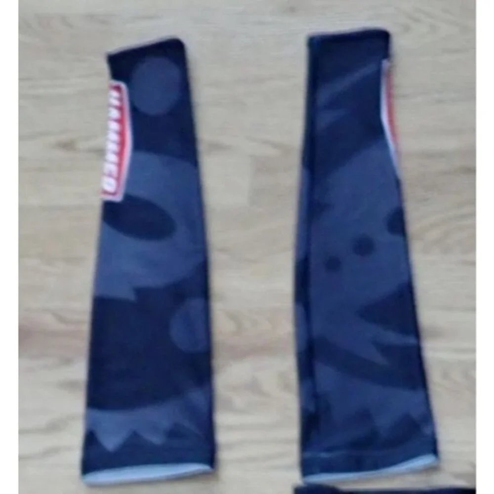 Voler Hammer Nutrition Logo Cycling Black Arm Protectors Sun Sleeves Size Large